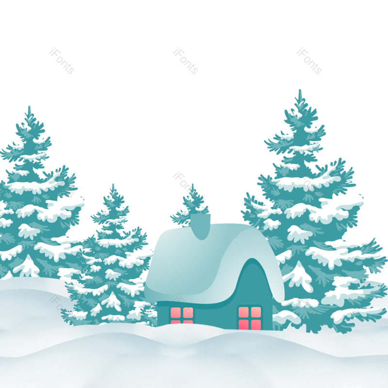 装饰图片,树木元素,雪地PNG,下雪免抠素材